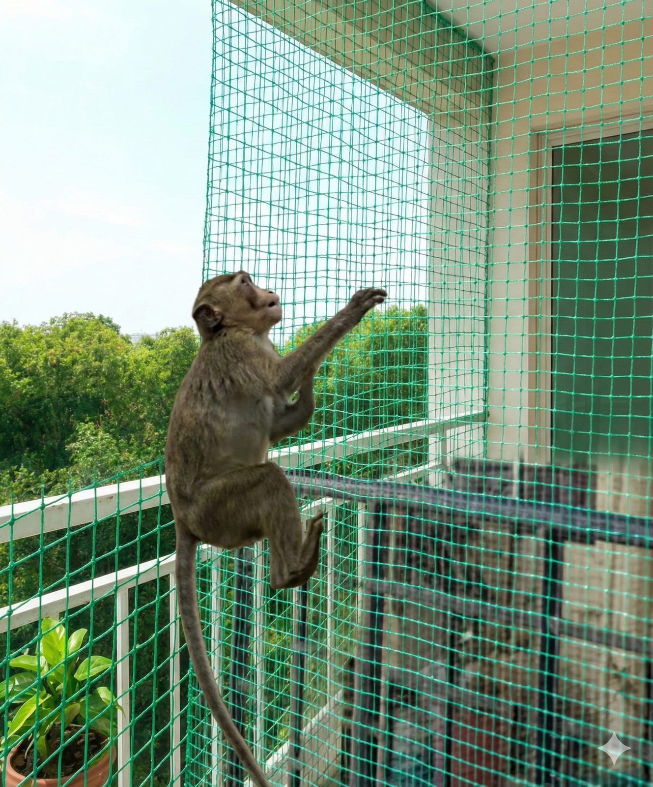Monkey Safety Nets installation photo by Jhansi, Hyderabad